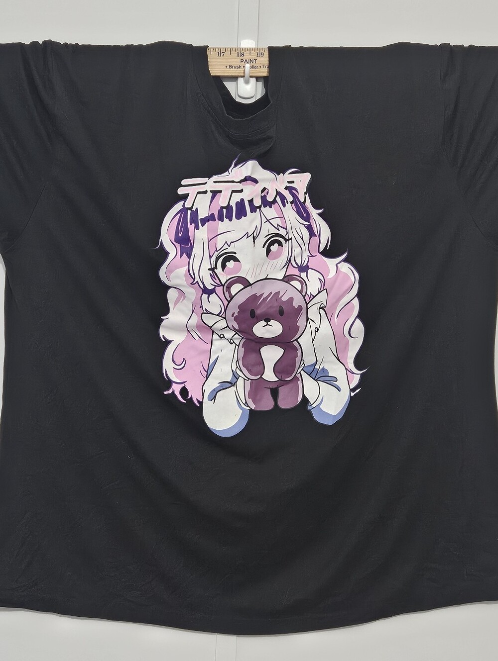 Romwe Size 3XL Anime Princess Girl Black Polyester Short Sleeved Round Neck Wome